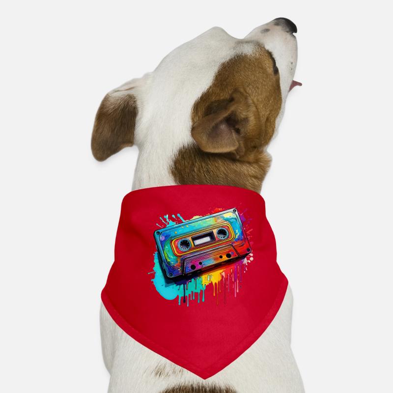 Music cassette Dog Bandana