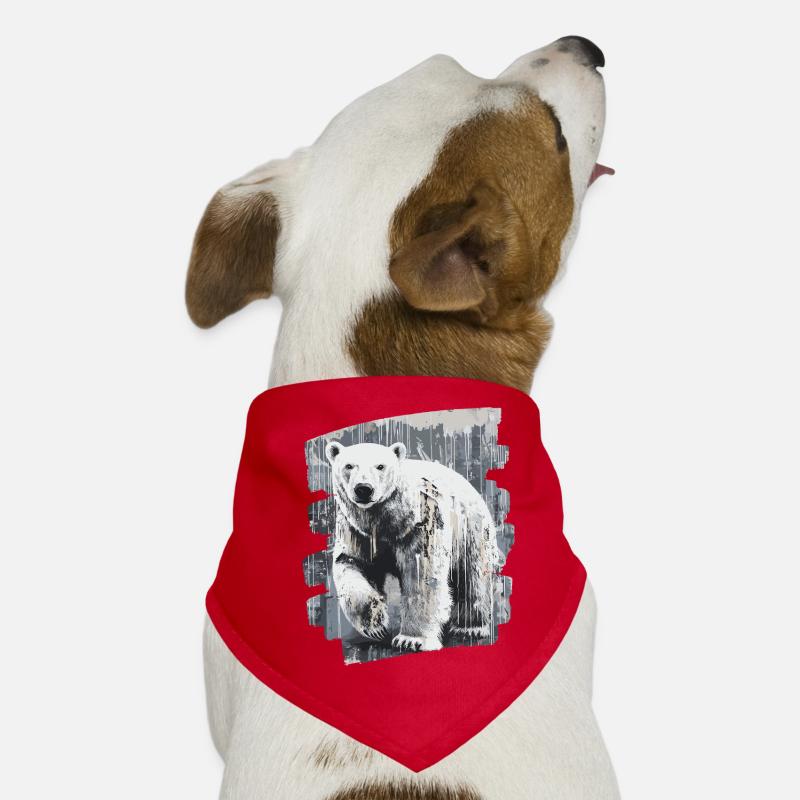 Eisbär Graffiti Sprayer - Hunde-Bandana - Rot