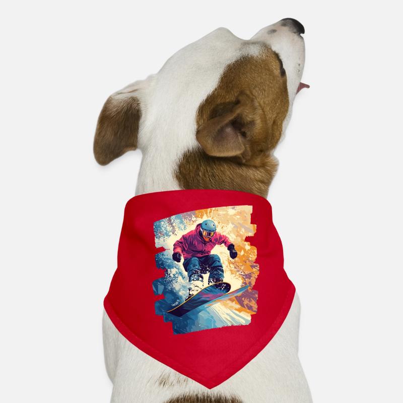 Snowboarder Pulverschnee Hunde-Bandana
