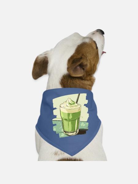 Matcha Latte Lover Green Tea - Dog Bandana - red - Front