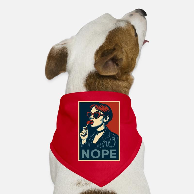 Fille rétro pop art – Affiche de déclaration NOPE Bandana pour chien