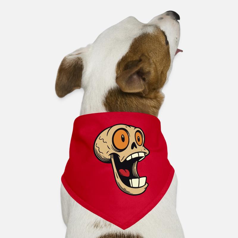 Laughing skull with big eyes Dog Bandana
