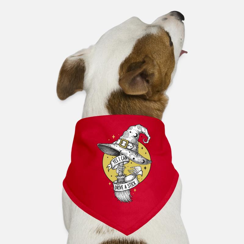 Magical witch's broom with lettering Dog Bandana