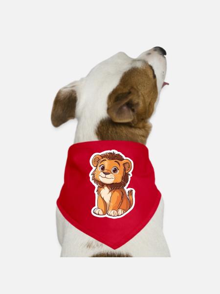 Lion - Bandana pour chien - rouge - Devant