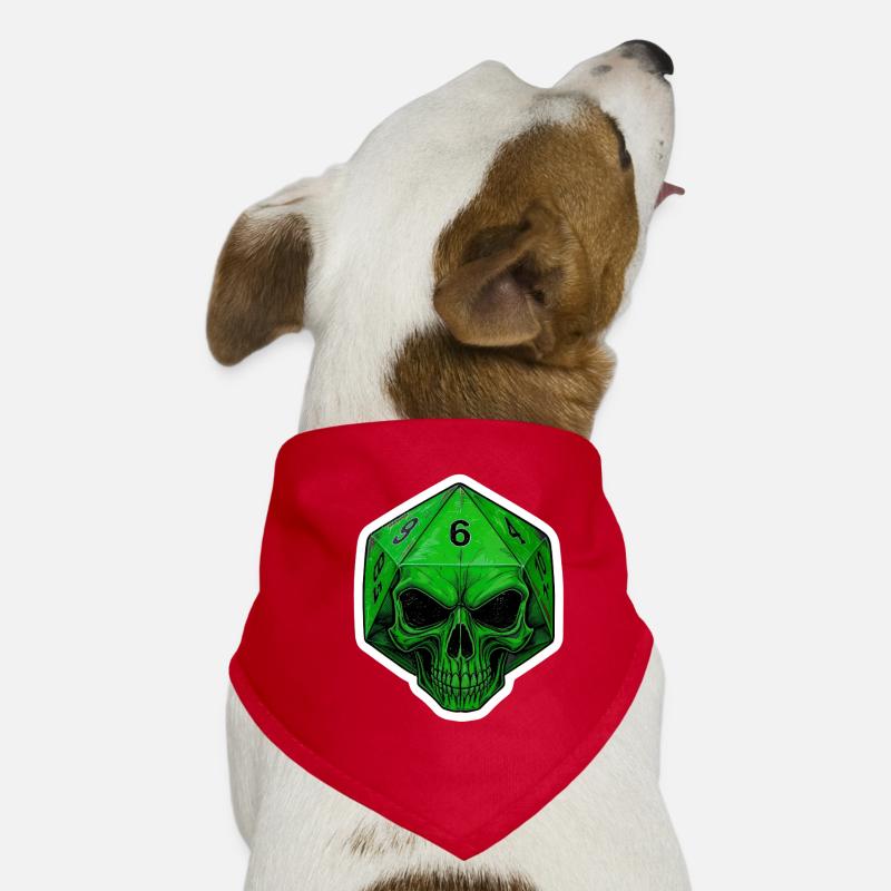 Cube Mystique D20 avec Crâne – Fantasy Bandana pour chien