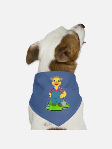 Ente Landwirt Schaufel Bauernhof - Hunde-Bandana - Rot - Vorne
