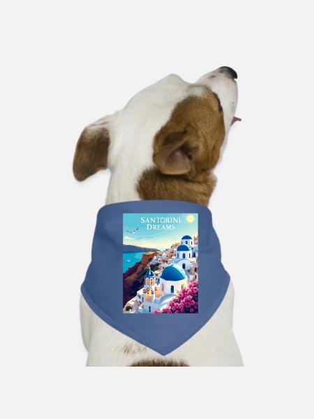 Rêves de Santorin - Bandana pour chien - rouge - Devant