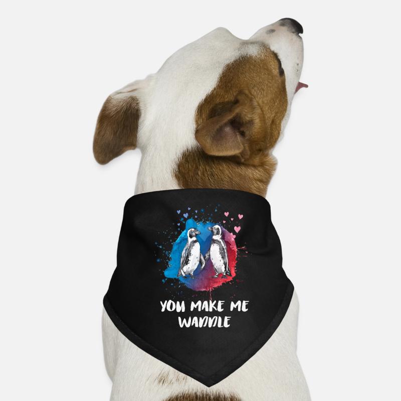 You Make Me Waddle – Cute Penguin Love Shirt Hunde-Bandana