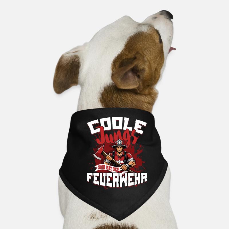 Les cool boys sont des pompiers dans la brigade de pompiers Bandana pour chien