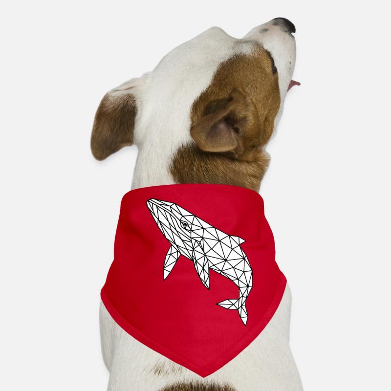 Geometric polygon whale Dog Bandana