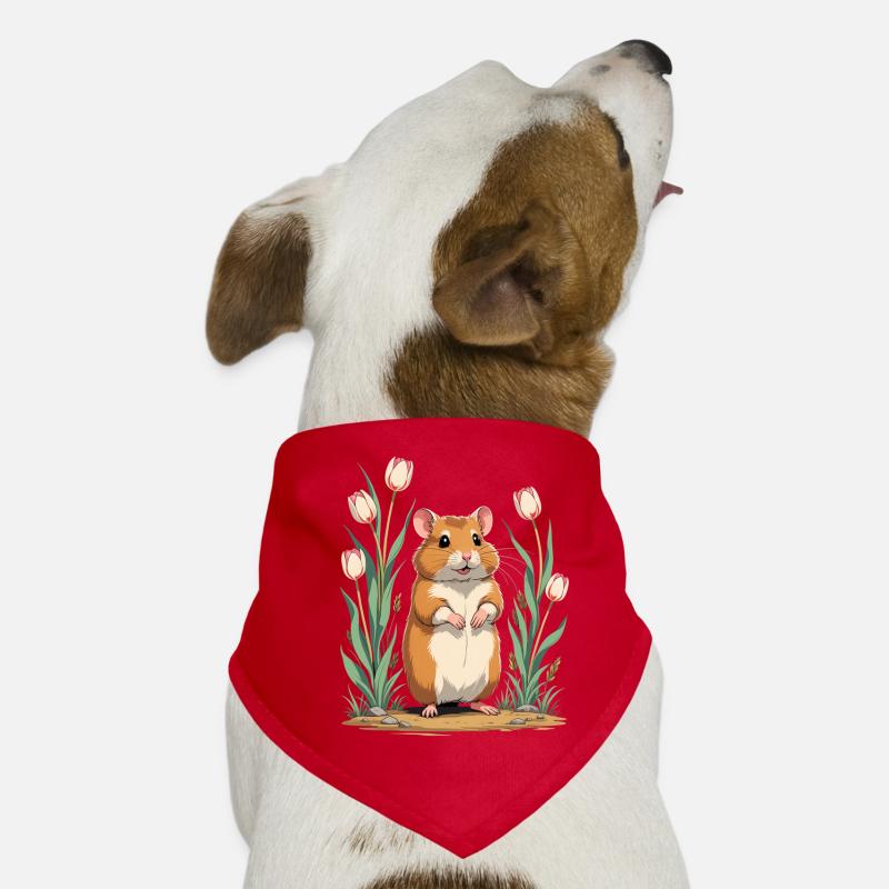 Tulip hamster in spring Dog Bandana