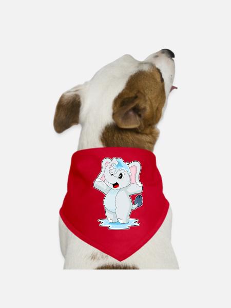 Elephant Water - Dog Bandana - red - Front