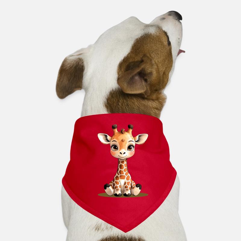 Petite amie girafe mignonne dans le dessin animé Bandana pour chien