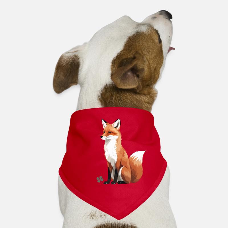 Sitzender Fuchs mit Kleeblatt Hunde-Bandana