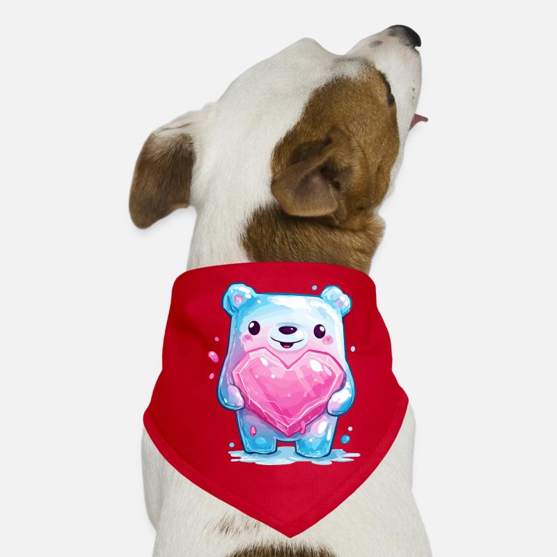 Ourson câlin avec cristal de cœur Bandana pour chien