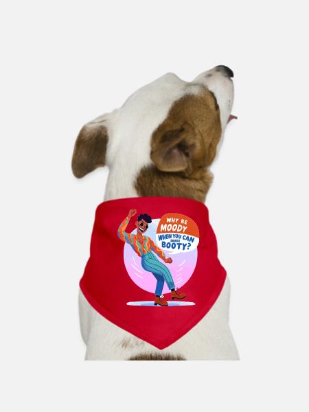 Disco boogie: Why gloomy mood? - Dog Bandana - red - Front