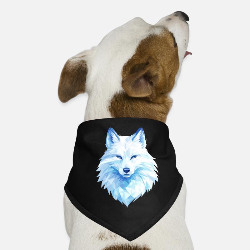 Polygon Wolf Eis Blau– Modern Art Hunde-Bandana