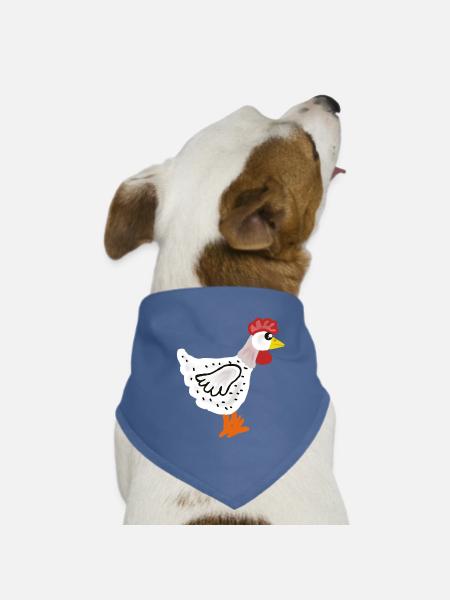 Poulets, poules, poules colorées, poules - Bandana pour chien - rouge - Devant