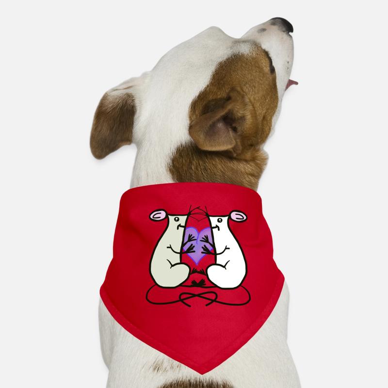 Ratten Mäuse Herz Valentin Freunde Hunde-Bandana