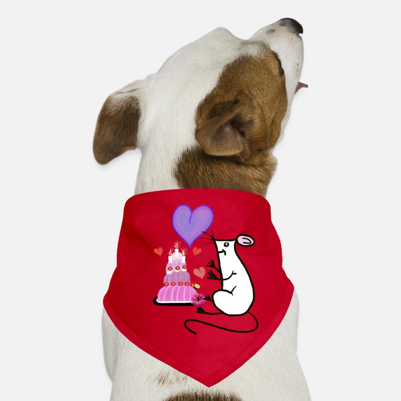 Mouse with Cake Heart Birthday Child Dog Bandana