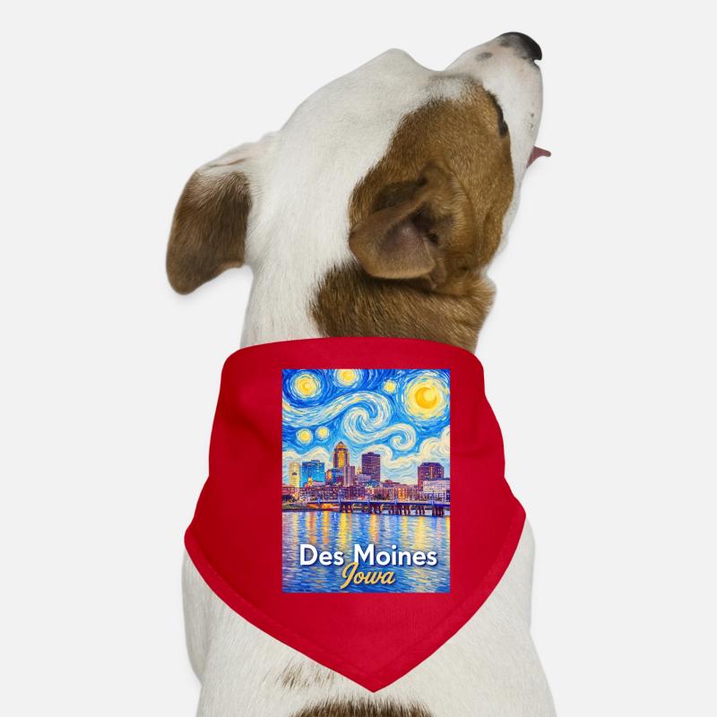 Des Moines Iowa Sternennacht Hunde-Bandana