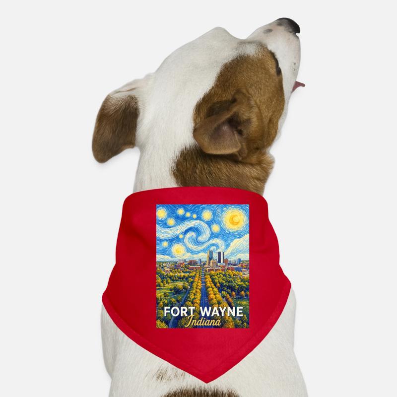Nuit étoilée de Fort Wayne, Indiana Bandana pour chien