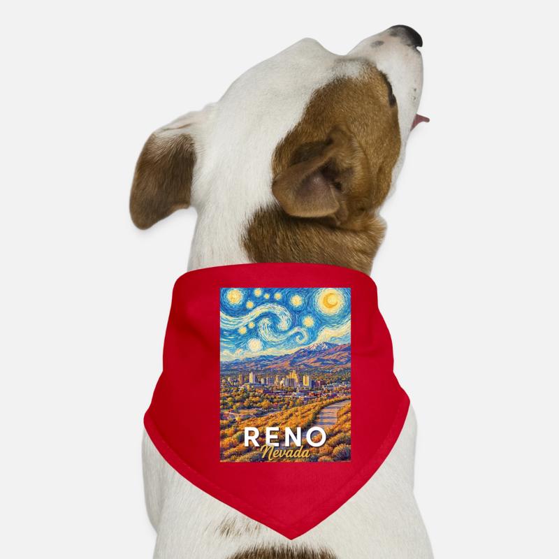 Reno Nevada starry sky over desert city Dog Bandana