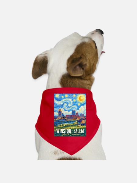 Winston-Salem, Caroline du Nord - Bandana pour chien - rouge - Devant