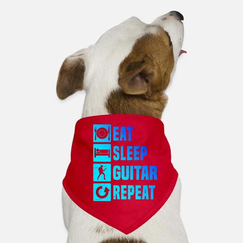 Gift idea for a guitar player with electric guitar Dog Bandana