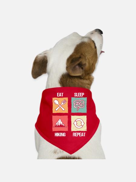 Hiking Mountain Trail Backpacking Outdoors Poaching - Dog Bandana - red - Front