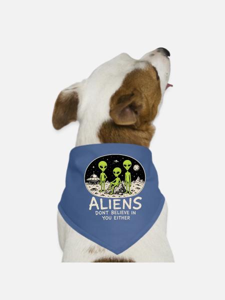 Les extraterrestres ne croient pas en toi non plus - Bandana pour chien - rouge - Devant