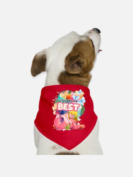 Beste Foxes im Farbenmeer - Hunde-Bandana - Rot - Vorne