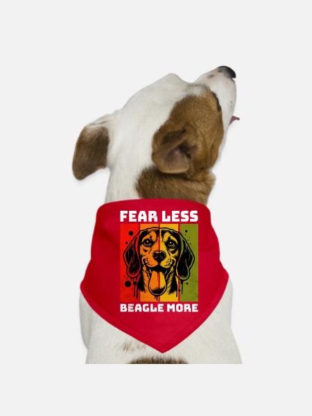 Beagle Beagle - Hunde-Bandana - Rot - Vorne