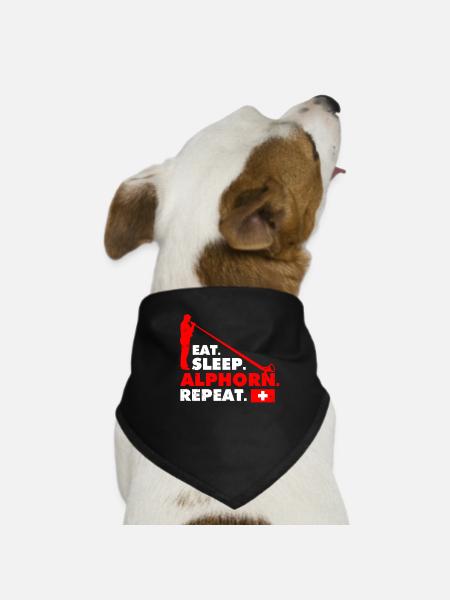 Schweiz Alphorn Musik - Hunde-Bandana - Schwarz - Vorne