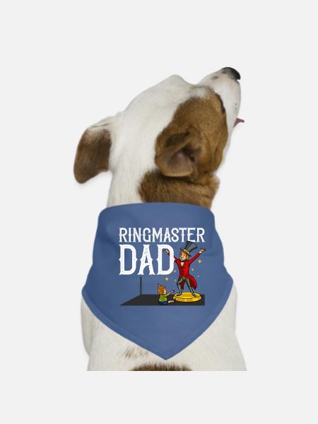 Circus Birthday Party Papa Theme Ringmaster - Dog Bandana - red - Front