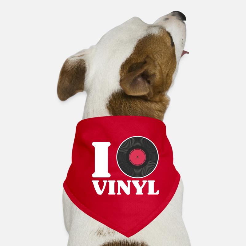 J’adore le vinyle Design pour un amoureux du format vinyle Bandana pour chien
