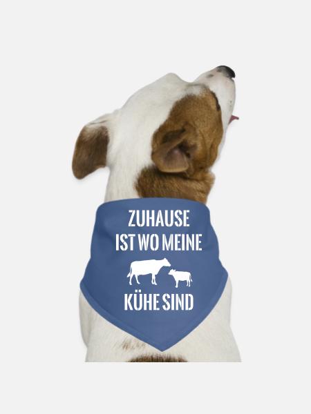 Zuhause meine Kühe Kuh Kalb Bauer Landwirt Sprüche - Hunde-Bandana - Rot - Vorne