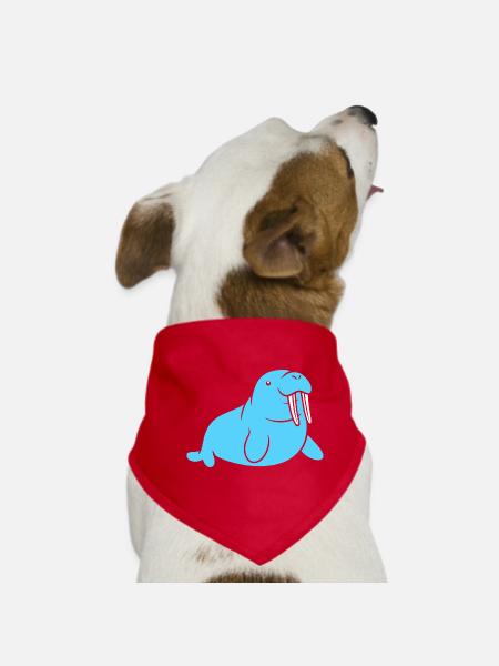 Walrus - Dog Bandana - red - Front
