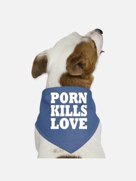 Porn kills love - Hunde-Bandana - Rot - Vorne
