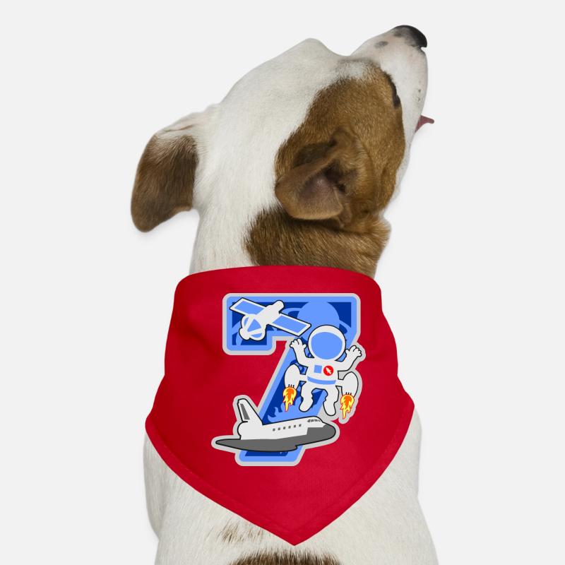 Astronaut 7. Geburtstagsparty Nummer 7 - 7 Jahre Hunde-Bandana
