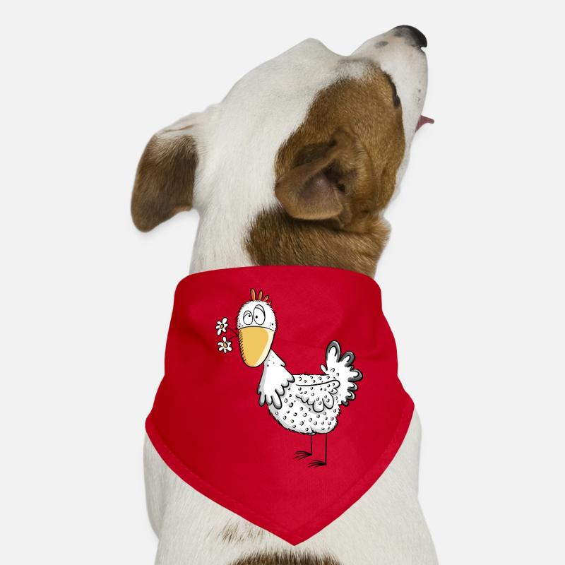 Happy Henne mit Gänseblümchen I Huhn Comic Design Hunde-Bandana