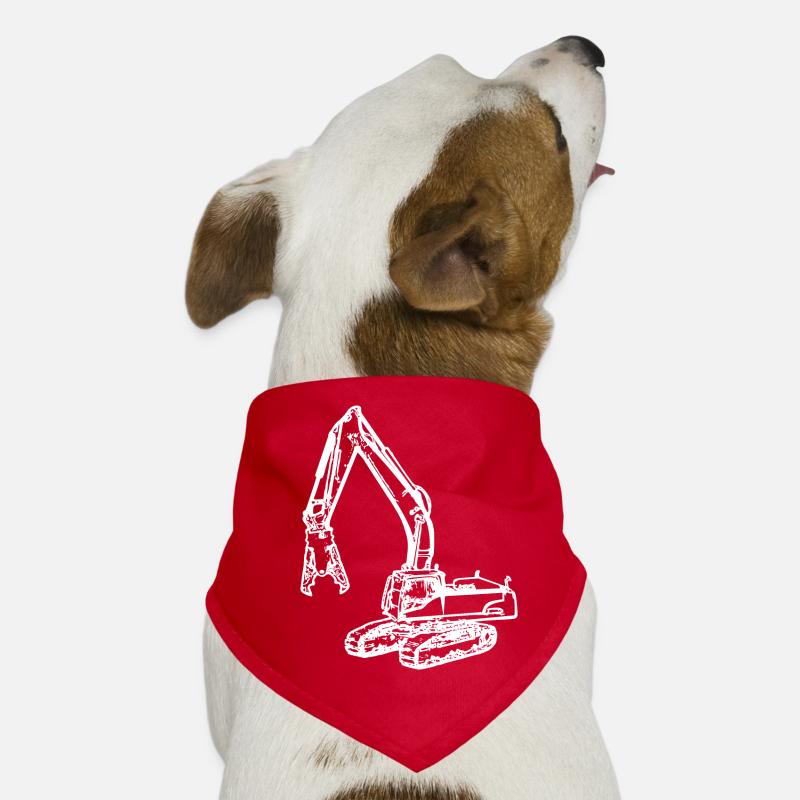 Excavator demolition grapple grapple white Dog Bandana