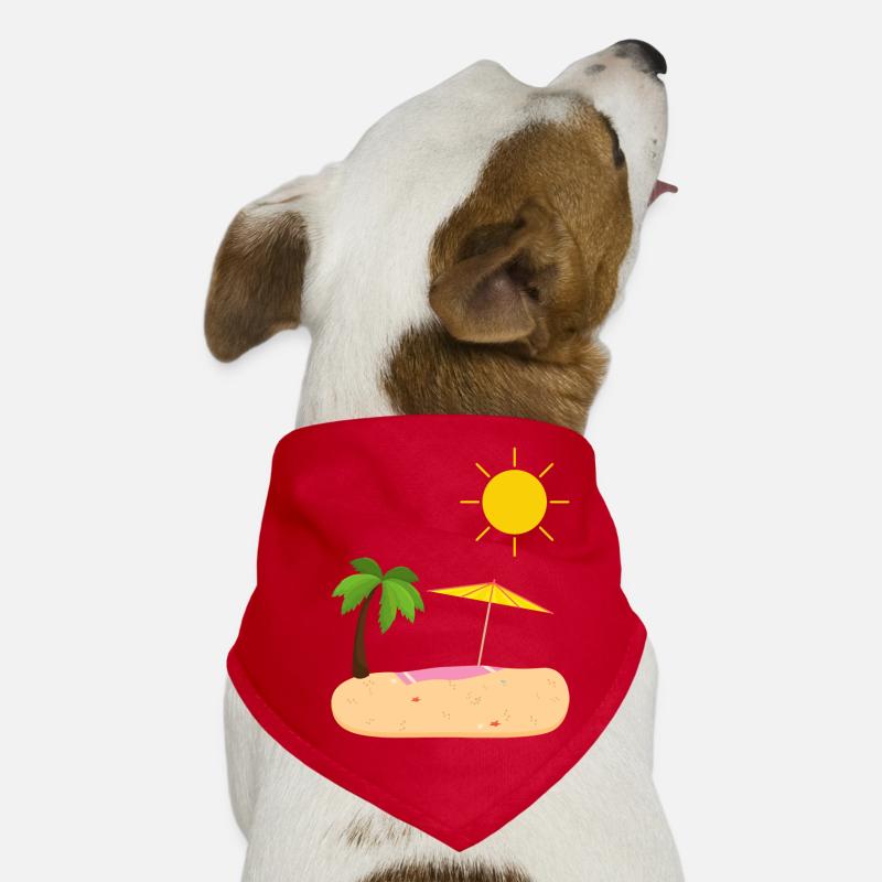 Summer Beach Sun Palm Trees Dog Bandana