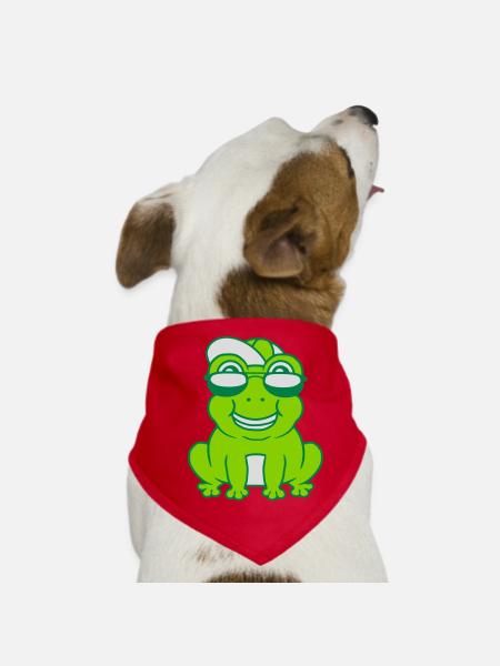 Cool little frog boy - Dog Bandana - red - Front