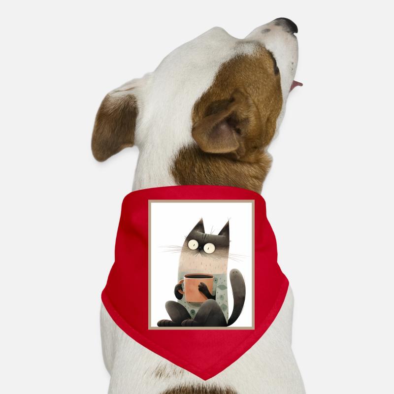Chat avec tasse à café Bandana pour chien