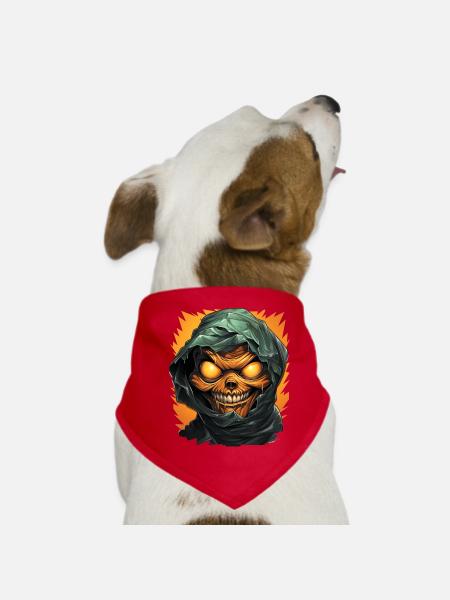Halloween Spooky Cartoon Mummy - Bandana pour chien - rouge - Devant