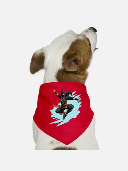 Charming Ninja Fighter I Ninja Girl I Ninja - Hunde-Bandana - Rot - Vorne