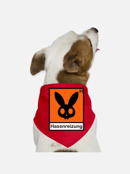 Hasenreizung - Hunde-Bandana - Rot - Vorne