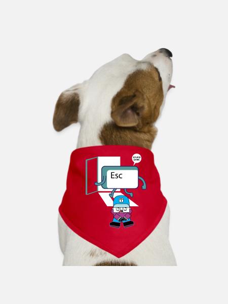 Escape Key Hero Retro Gamer Keycap - Dog Bandana - red - Front