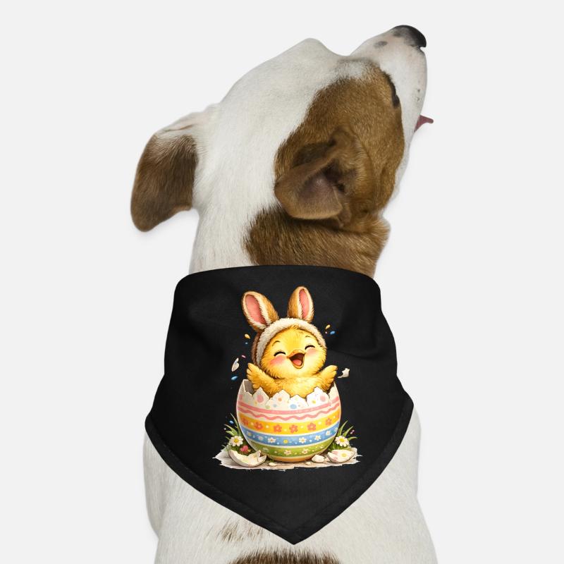 Poussin aux oreilles de lapin dans un œuf de Pâques Bandana pour chien
